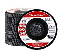 Okeno Select 10 Pièces Disques à Lamelles Grain 60-125mm, Disques de Meulage T29, Disques Éventail pour Métal Bois Acier, Polissage Précise et Rapide