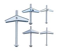 Okeno Select Lot de 46 / 138 pièces de fixation pour plaques de plâtre - Ancrage à haute résistance - Fixations à ressort à ailettes - Vis papillon pour chevilles murales creuses - Fixation murale