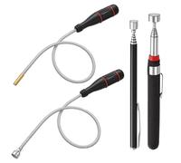 Okeno Select4 Pièces Tige Magnétique Télescopique, Aimant Flexible Extensible, Magnétoscope pour Ramassage Petites Pièces Métalliques, Outil Magnétique pour Atelier et Bricolage