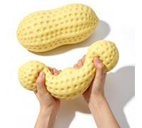 OKESYO Arachides Squishy XXL, Fruits Squishy Grand, Jouet à Écraser Géant en Forme d'Arachide, Squishies Géants en Fruit pour Adultes, Soulagement du Stress, Détente
