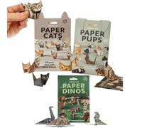 OKESYO Kit de papier origami pour chats DIY 50 feuilles 3D Chat/Chien/Dinosaure Origami Kit d'artisanat Animal Papier pliable fait à la main pour enfants, adultes, école, art