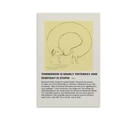 OKFPLM Impression sur toile de style rétro « Tomorrow Is Nearly Yesterday And Everyday Is Stupid-Crywank » - Décoration murale asiatique vintage pour chambre à coucher et salon - 50 x 75 cm - Sans