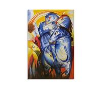 OKFPLM Poster sur toile Franz Marc Les grands chevaux bleus - Art mural vintage asiatique pour décoration de chambre à coucher et salon - 40 x 60 cm - Style 24 sans cadre