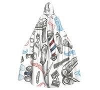 OKFSTY Barber Shop Cape à capuche monochrome pour adulte 145 cm de long, convient pour les costumes de bal masqué, Comic Con