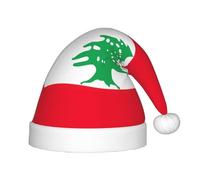 OKFSTY Chapeau de Noël drapeau du Liban pour enfants, chapeau de Père Noël multi-usage pour fêtes et événements festifs