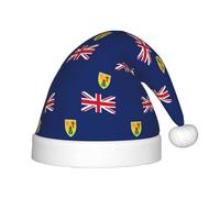 OKFSTY Drapeau des îles Turques et Caïques Chapeau de Noël pour enfants, chapeau de Père Noël multi-usage pour fêtes et événements festifs
