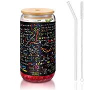 OKFSTY Ensemble de verres réutilisables pour café et bière glacée Motif formule mathématique 473 ml