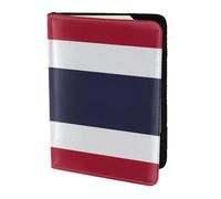 OKFSTY Étui de passeport tendance imprimé drapeau de la Thaïlande - En cuir de vache - 14 cm, Noir , Taille unique