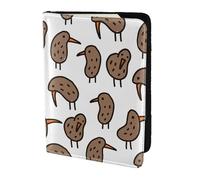 OKFSTY Étui de passeport tendance imprimé en cuir de vache avec motif d'oiseaux Kiwi - 14 cm, Noir , Taille unique
