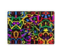 OKFSTY Gay Pride Tapis en flanelle imprimé arc-en-ciel 203,2 x 147,3 cm, tapis antidérapant pour chambre à coucher, balcon, absorbant et durable