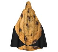 OKFSTY Grande cape à capuche pour adulte avec impression de biscuits au chocolat, 145 cm de long, convient pour les costumes de mascarade, Comic Con