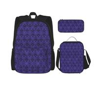 OKFSTY Haunted Mansion Lot de 3 sacs à dos légers pour garçons 40,6 cm, Noir , Taille unique, Ensemble cartable