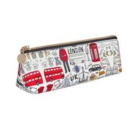 OKFSTY I Love London Trousse à crayons en cuir avec grande capacité de rangement Motif triangulaire classique, blanc, Taille unique, Trousse de maquillage