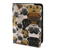 OKFSTY Imagen De Pug Étui de passeport tendance en cuir de vache imprimé personnalisé 14 cm, Noir , Taille unique
