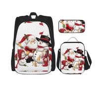 OKFSTY Lot de 3 sacs à dos de 40,6 cm pour garçons d'âge préscolaire et boîte à déjeuner - Poids léger, Noir , Taille unique, Ensemble cartable