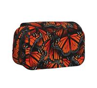 OKFSTY Monarch Butterflies. Trousse à crayons double couche avec impression de grande capacité pour fournitures scolaires pour enfants, Noir , Taille unique, Organiseur de sac
