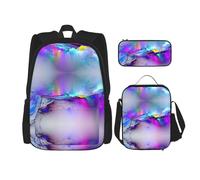 OKFSTY Northern Lights Lot de 3 sacs à dos légers pour garçons 40,6 cm, Noir , Taille unique, Ensemble cartable