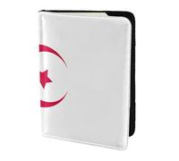 OKFSTY Porte-passeport tendance imprimé drapeau de l'Algérie en cuir de vache personnalisé 14 cm, Noir , Taille unique