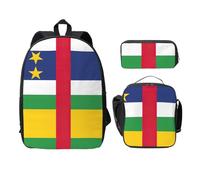 OKFSTY Sac à dos avec boîte à déjeuner Motif drapeau de l'Afrique centrale, Noir , Taille unique, Organiseur de sac