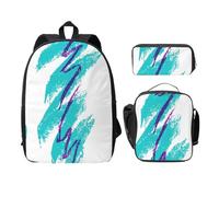 OKFSTY Sac à dos motif tasse des années 90 avec trousse à déjeuner pour les sessions d'étude à la bibliothèque, Noir , Taille unique, Organiseur de sac