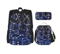 OKFSTY Sac à dos phosphorescent 3 pièces, 40,6 cm, sac à livres et boîte à déjeuner pour garçons d'âge préscolaire, poids léger, Noir , Taille unique, Ensemble cartable
