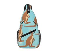 OKFSTY Sac de poitrine amusant pour kangourou imprimé zoo en diagonale - Convient pour les hommes - Randonnée en plein air, voyage, longs voyages, Noir , Taille unique