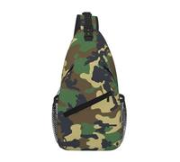 OKFSTY Sac de poitrine imprimé camouflage militaire vert imprimé diagonalement mignon adapté pour les hommes en plein air randonnée quotidien voyage long voyage, Noir , Taille unique