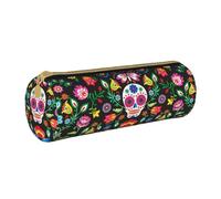 OKFSTY Sugar Horror Trousse à crayons Motif tête de mort et fleurs, blanc, Taille unique, Organiseur de sac