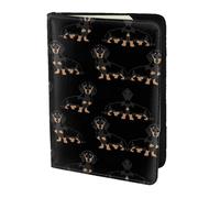 OKFSTY Teckel Weiner Étui de passeport tendance en cuir de vache imprimé pour passeport 14 cm, Noir , Taille unique