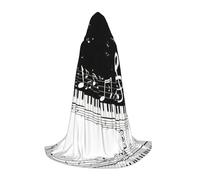 OKFSTY Touches de piano avec notes de musique - Cape à capuche unisexe pour Halloween, carnaval, fête costumée