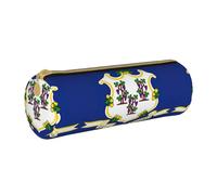 OKFSTY Trousse à crayons avec drapeau de l'État du Connecticut - Fournitures scolaires - Organiseur de stylos - Joli sac à crayons pour étudiants, blanc, Taille unique, Organiseur de sac