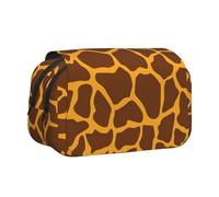 OKFSTY Trousse à crayons double couche avec impression girafe - Grande capacité de rangement pour fournitures scolaires pour enfants, Noir , Taille unique, Organiseur de sac