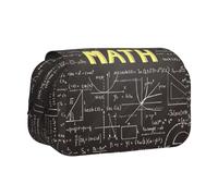 OKFSTY Trousse à crayons double couche avec impression mathématiques pour l'école - Grande capacité de rangement pour fournitures scolaires pour enfants, Noir , Taille unique, Organiseur de sac