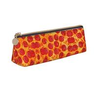 OKFSTY Trousse scolaire 3D Pizza Pepperoni - Esthétique avec design triangulaire - Pour enfants - Pour pinceaux et crayons, blanc, Taille unique, Organiseur de sac