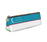 OKFSTY Trousse scolaire avec motif drapeau de la République d'Ouzbékistan, esthétique avec motif triangulaire pour les enfants, pour pinceaux, crayons, blanc, Taille unique, Organiseur de sac