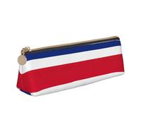 OKFSTY Trousse scolaire motif drapeau du Costa Rica - Esthétique - Avec motif triangulaire - Pour les enfants - Pour pinceaux et crayons, blanc, Taille unique, Organiseur de sac