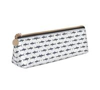 OKFSTY Trousse scolaire motif poisson et requin - Esthétique - Avec design triangulaire - Pour enfants - Pour pinceaux et crayons, blanc, Taille unique, Organiseur de sac