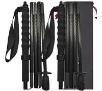 OKHEALING Bâtons de trekking pliables en 5 parties, légers et durables, 1 paire, fibre de carbone T800 haute résistance, grip droit, adaptés pour la randonnée, le trekking et l'alpinisme (130 cm)