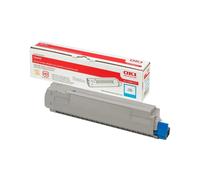 OKI 43487711 Cartouche Toner Original Cyan, Rendement 6000 pages, Imprimantes OKI C8600/8800, Technologie LED, Dimensions 388x70x110mm, 720g