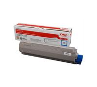 OKI 44059107 Cartouche Toner Cyan Original, 8000 pages, Imprimantes LED OKI C810/C830, Gris, 388x70x110mm, 640g