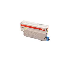 OKI 46490605 Cartouche Toner Original Jaune, 6000 pages, Technologie LED, Compatible OKI C612n/C612dn, Impression Couleur, Code SH 84439990