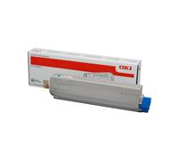 OKI Cartouche Toner Original Cyan 44844507, 10000 pages, Imprimantes C831/C841, Technologie Laser, Gris, Conditionnement Boîte