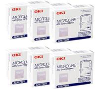 Okidata 420/421/490/491 - Lot de 6 rubans noirs 42377801
