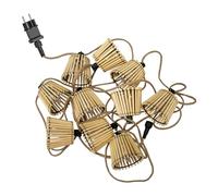 Guirlande d'extérieur 10 LED, bambou, câble en jute IP44 L.8m Newgarden Okinawa