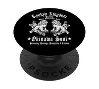 Okinawa Japan Souvenir Shisa Lions Ryukyu Islands Japonais PopSockets PopGrip Adhésif