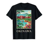 Okinawa Japan Tropical Coast Temple Voyage Art T-Shirt