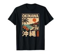 Okinawa Japan Tropical Shisa Kanji Souvenir de Voyage T-Shirt