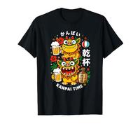 Okinawa Shisa Kampai Kawaii Party Kanji Souvenir T-Shirt Graphique avec Valeur