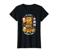 Okinawa Shisa Kampai Kawaii Party Kanji Souvenir T-Shirt Graphique avec Valeur