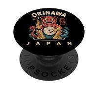 Okinawa Shisa Lion Dog Iyasasa Japon Culture Art Souvenir PopSockets PopGrip Adhésif